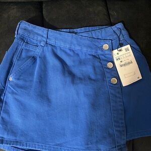 Zara Royal Blue Button-Accent Skort